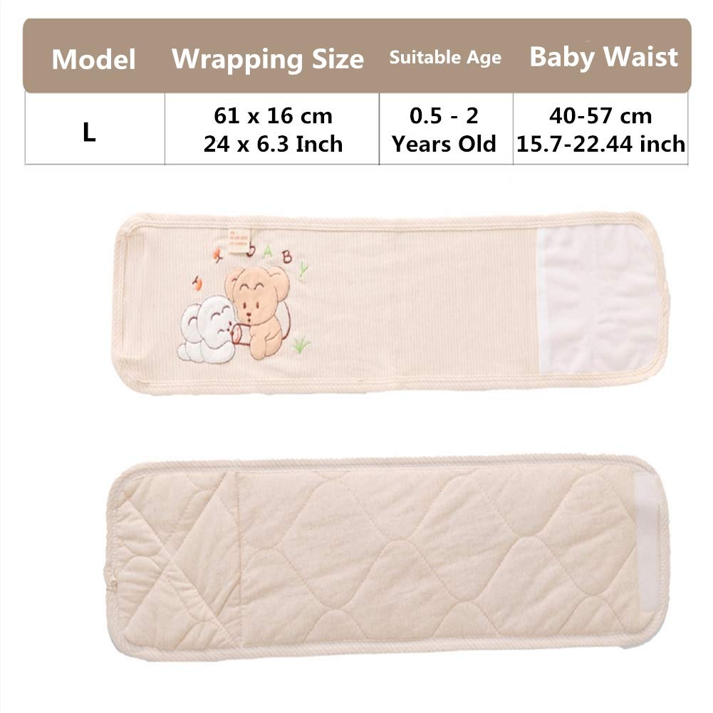 Hztyyier Cartoon Cotton Baby Infant Umbilical Cord Belly Band Baby Keep Warm Navel Belt for Toddler's Abdomen Warming and Anti-kick Care (L) - Image 2